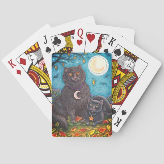 BUBO & PYEWACKET SCHWARZE KATZEN, HALLOWEEN FOLK A SPIELKARTEN (Rückseite)