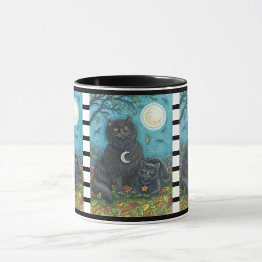 BUBO UND PYEWACKET, SCHWARZE KATZE HALLOWEEN COMBO TASSE (Zentrum)