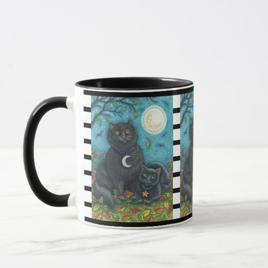 BUBO UND PYEWACKET, SCHWARZE KATZE HALLOWEEN COMBO TASSE (Links)