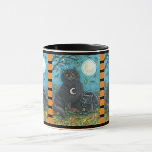 BUBO UND PYEWACKET, SCHWARZE KATZE HALLOWEEN COMBO TASSE (Zentrum)