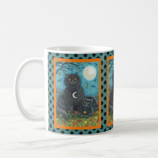 BUBO- UND PYEWACKET-SCHWARZE KATZE-HALLOWEEN TASSE (Links)