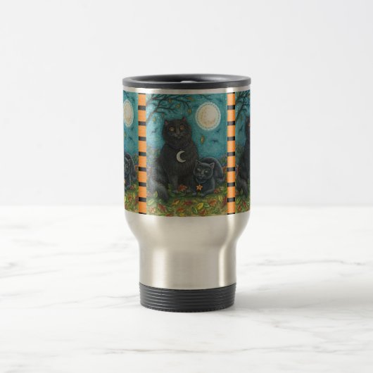 BUBO UND PYEWACKET, SCHWARZE KATZEN REISENDE TASSE (Mittel)