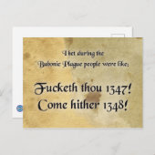Bubonische Pest/Pandemie-Spaß Postkarte (Vorne/Hinten)
