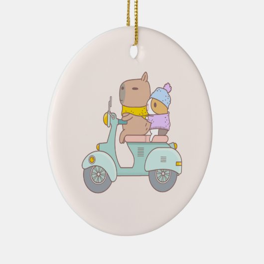 Bubu and Moonch, Scooter, Anfangspaar Keramik Ornament (Rechts)