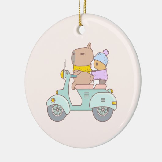 Bubu and Moonch, Scooter, Anfangspaar Keramik Ornament (Links)