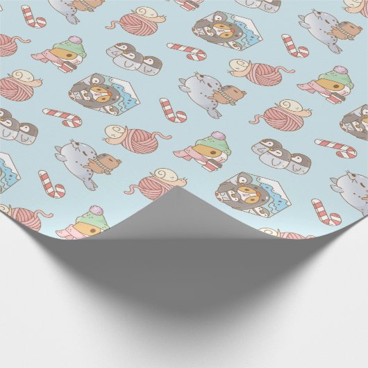 Bubu der Guinea Schwein Südpol Ferienmuster Geschenkpapier (Ecke)