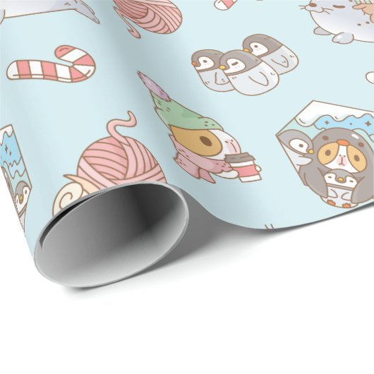 Bubu der Guinea Schwein Südpol Ferienmuster Geschenkpapier (Rolleneckpunkt)