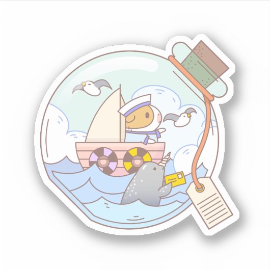 Bubu die Guinea Schwein, Ein Glas Abenteuer Aufkleber (Vorderseite)