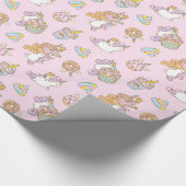 Bubu die Guinea Schwein, Unicorn Party Muster Geschenkpapier (Ecke)