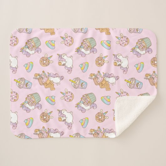 Bubu die Guinea Schwein, Unicorn Party Muster Sherpadecke (Vorderseite (Horizontal))