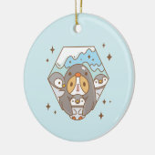 Bubu die Guinea Schweinchen mit Baby Kaiser Pingui Keramik Ornament (Links)