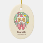 Bubu the Guinea pig, Christmas Gift Keramik Ornament (Vorne)