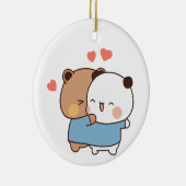 Bubu und Dudu Milk und Mocha Bears Kawaii Paar Keramik Ornament (Rechts)