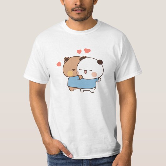 Bubu und Dudu Milk und Mocha Bears Kawaii Paar T-Shirt (Vorderseite)