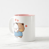 Bubu und Dudu Milk und Mocha Bears Kawaii Paar Zweifarbige Tasse (Vorderseite Links)