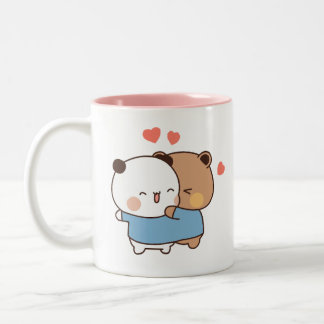 Bubu und Dudu Milk und Mocha Bears Kawaii Paar Zweifarbige Tasse