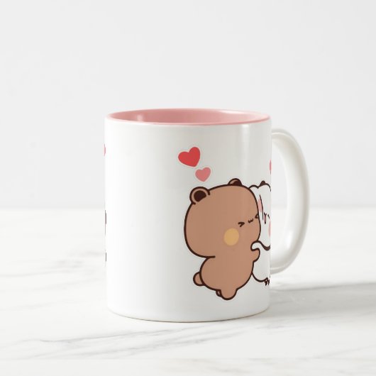 Bubu und Dudu, Panda und Brownie Bear Couple Zweifarbige Tasse (VorderseiteRechts)