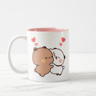 Bubu und Dudu, Panda und Brownie Bear Couple Zweifarbige Tasse