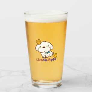 Bubu und Guagua (Lhasa apso und kleines Huhn) Glas