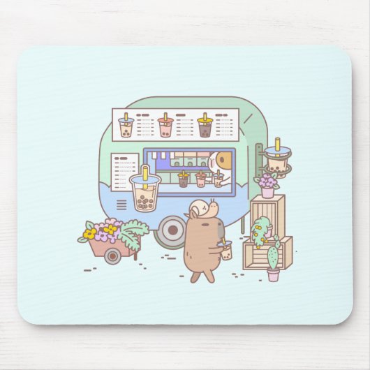 Bubu und Monch, Guinea Schweine Blase Tea Vendor Mousepad (Vorne)