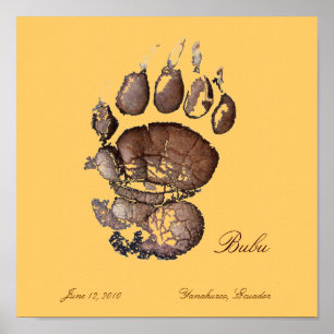 Bubus Pawprint braun Poster
