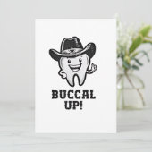 Buccal Up Zahnarzt Cowboy Teeth Funny Einladung (Stehend Vorderseite)