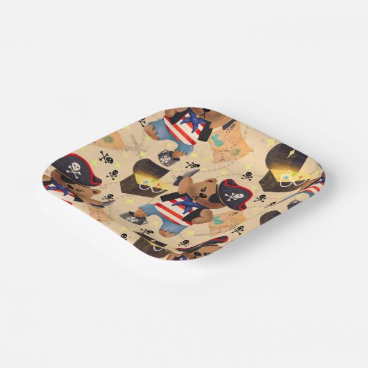 Buccaneering Bär Pappteller (Gewinkelt)