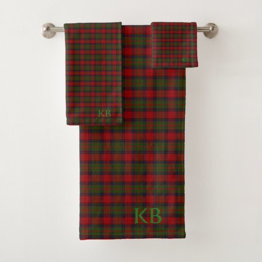 Buccleuch Offizielles Tartan mit Monogramm/Initial Badhandtuch Set (Insitu)