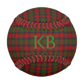 Buccleuch Offizielles Tartan mit Monogramm/Name Baseball (Vorderseite)
