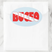 Buceo (Spanisch) Ovaler Aufkleber (Tasche)