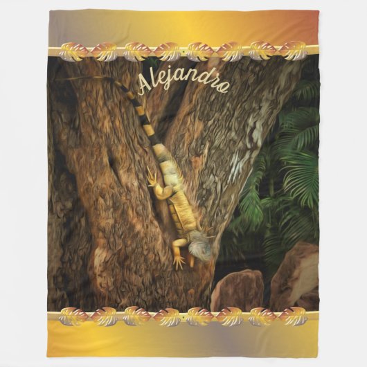 Bucerias Iguana 1069 Fleecedecke (Vorderseite)