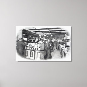 Buch-Abteilung an einem Armee- und Marinespeicher Leinwanddruck