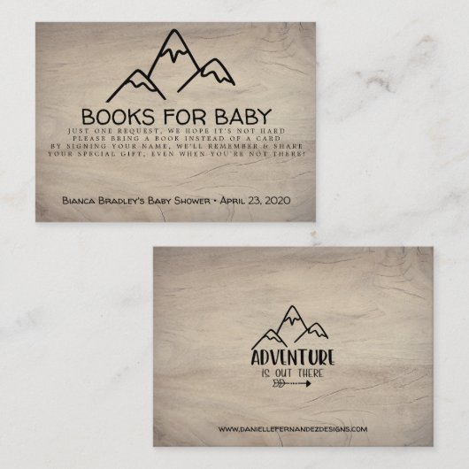 Buch-Antrag-Abenteuer ist dort draussen Berg Begleitkarte (Vorne/Hinten)