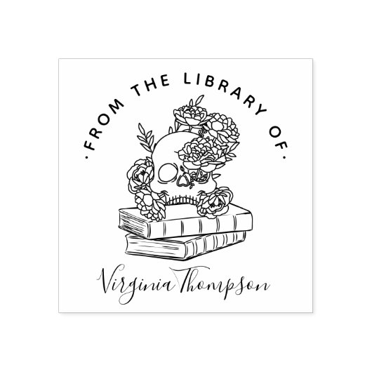 Buch aus dem gotischen Skull & Skript der Biblioth Gummistempel (Prägung)