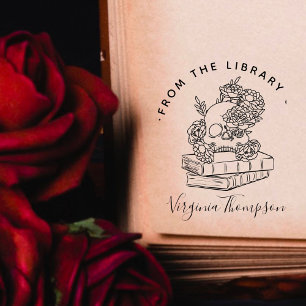 Buch aus dem gotischen Skull & Skript der Biblioth Gummistempel