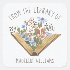 Buch aus der Bibliothek des Buchzeichens Quadratischer Aufkleber