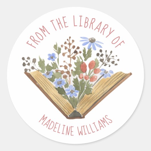 Buch aus der Bibliothek des Buchzeichens Runder Aufkleber (Vorderseite)