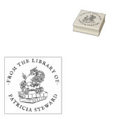 Buch aus der Bibliothek gotische Blumenschädel Gummistempel (Stempel)