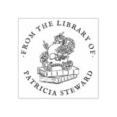 Buch aus der Bibliothek gotische Blumenschädel Gummistempel (Prägung)