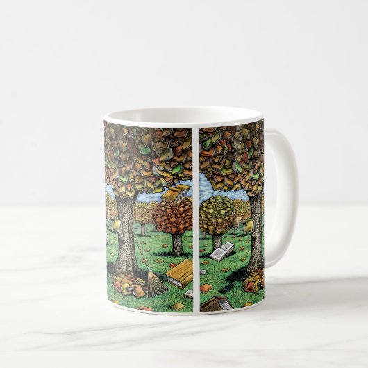 Buch-Baum-Tasse Kaffeetasse (VorderseiteRechts)
