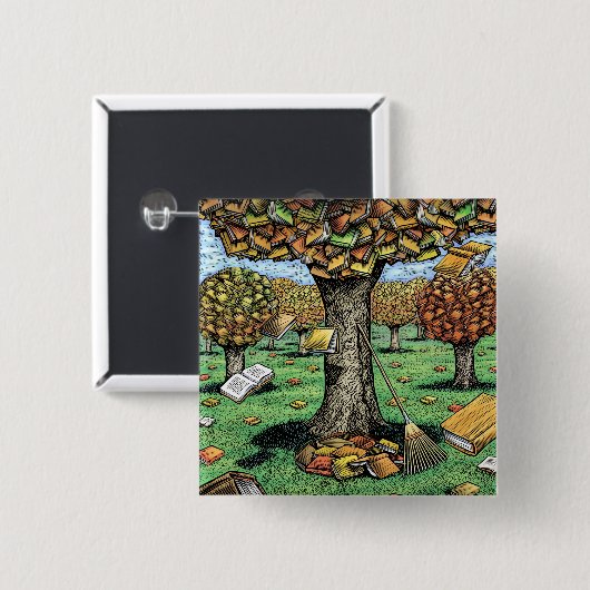 Buch-Baumknopf Button (Vorne & Hinten)