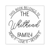 Buch-Bibliothek Buchzeichen-Buch Briefmarke Modern Gummistempel (Prägung)