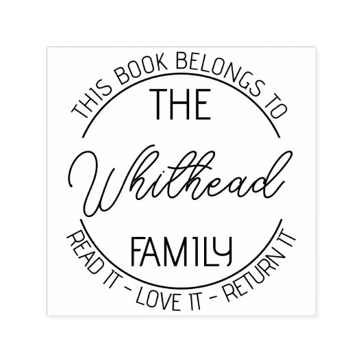 Buch-Bibliothek Buchzeichen-Buch Briefmarke Modern Permastempel (Design)