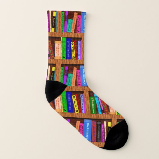 Buch-Bibliotheks-Bücherregal-hübsches Muster für Socken (Rechts - Außen)
