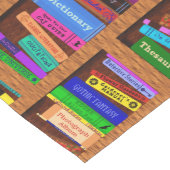 Buch-Bibliotheks-Bücherregal-Muster-bunte Leser Mittelgroßer Tischläufer (Ecke)