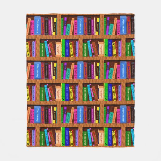 Buch-Bibliotheks-Bücherregal-Muster für Leser Fleecedecke (Vorderseite)