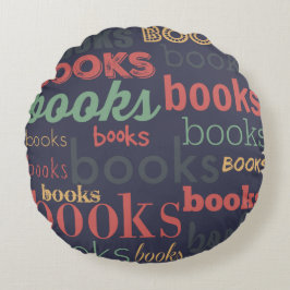 Buch-Buch-Bücher! Rundes Kissen