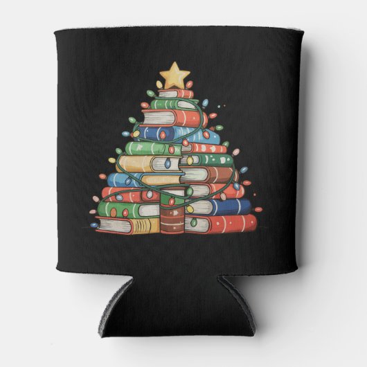 Buch Christmas Tree Lights Lehrer Librarian lesen Dosenkühler (Vorderseite)