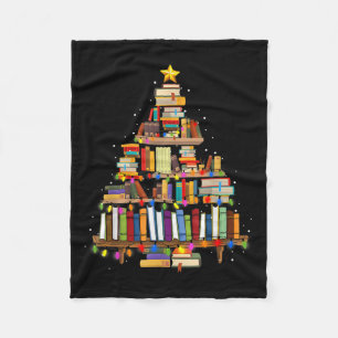 Buch Christmas Tree Lights Lehrer Librarian lesen Fleecedecke