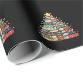 Buch Christmas Tree Lights Lehrer Librarian lesen Geschenkpapier (Rolleneckpunkt)